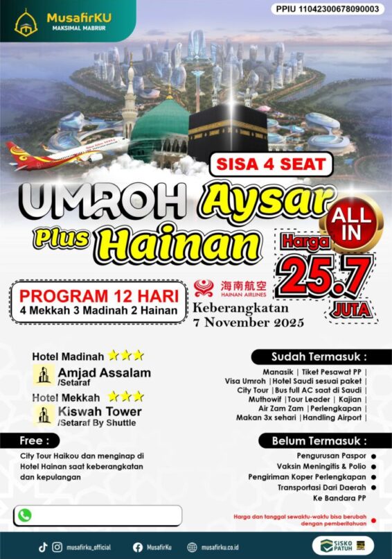 07 November 2025 Umroh Aysar Plus Hainan